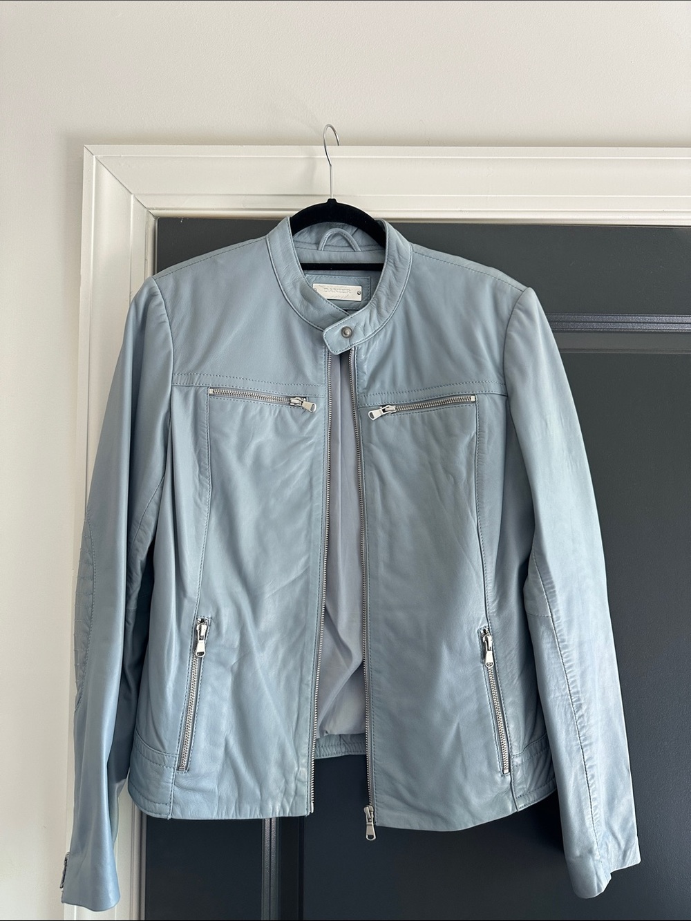 Light Blue Leather Jacket